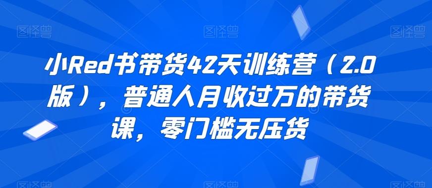 小Red书带货42天训练营(2.0版)，普通人月收过万的带货课，零门槛无压货-全知学堂