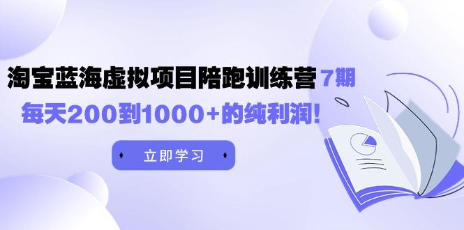 (9541期)黄岛主《淘宝蓝海虚拟项目陪跑训练营7期》每天200到1000+的纯利润-全知学堂