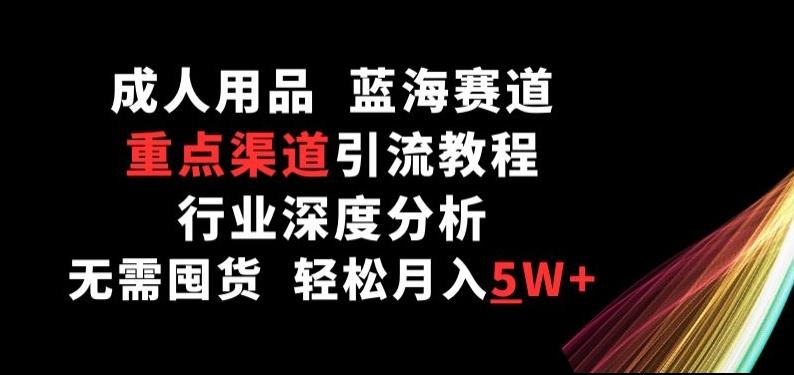 成人用品，蓝海赛道，重点渠道引流教程，行业深度分析，无需囤货，轻松月入5W+【揭秘】-全知学堂