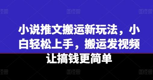 小说推文搬运新玩法，小白轻松上手，搬运发视频让搞钱更简单-全知学堂