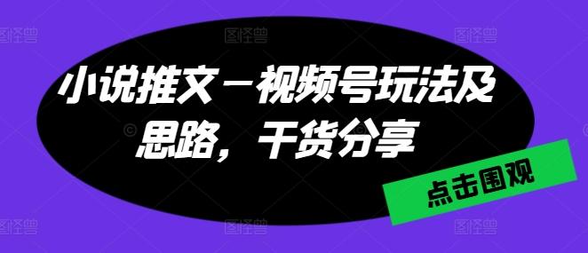 小说推文—视频号玩法及思路，干货分享-全知学堂