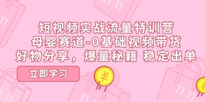 短视频实战流量特训营，母婴赛道-0基础带货，好物分享，爆量秘籍 稳定出单-全知学堂