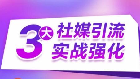 3大社媒引流实战强化，多渠道站外引流，高效精准获客，订单销售额翻倍增长-全知学堂