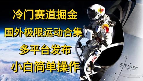 冷门赛道掘金，国外极限运动视频合集，多平台发布，小白简单操作-全知学堂