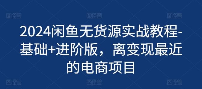 2024闲鱼无货源实战教程-基础+进阶版，离变现最近的电商项目-全知学堂