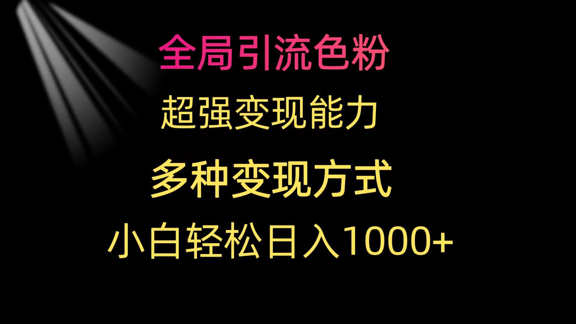 (9680期)全局引流色粉 超强变现能力 多种变现方式 小白轻松日入1000+-全知学堂