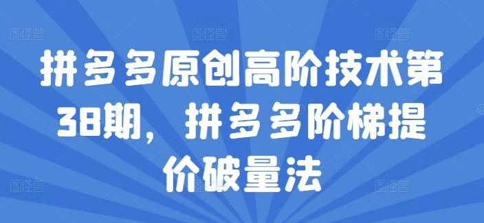 拼多多原创高阶技术第38期，拼多多阶梯提价破量法-全知学堂