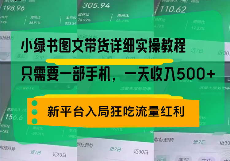 小绿书图文带货详细实操教程，只需要一部手机，一天收入500+，轻松变现-全知学堂