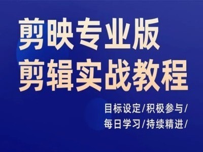 剪映专业版剪辑实战教程，目标设定/积极参与/每日学习/持续精进-全知学堂