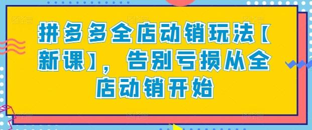 拼多多全店动销玩法【新课】，告别亏损从全店动销开始-全知学堂