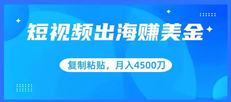 短视频出海赚美金，复制粘贴批量操作，小白轻松掌握，月入4500美刀【揭秘】-全知学堂