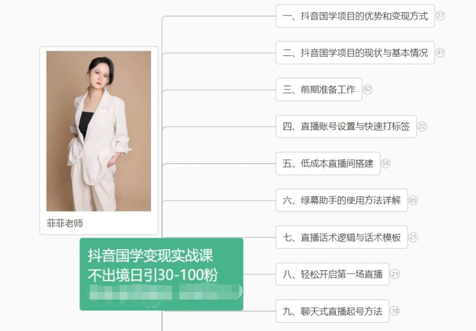 抖音国学变现项目：不出境日引30-100粉实战课程-全知学堂