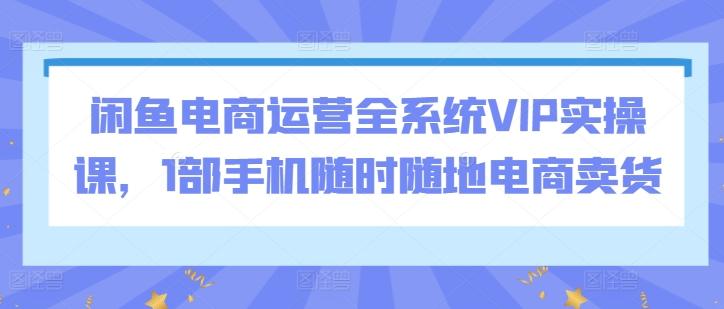 闲鱼电商运营全系统VIP实操课，1部手机随时随地电商卖货-全知学堂