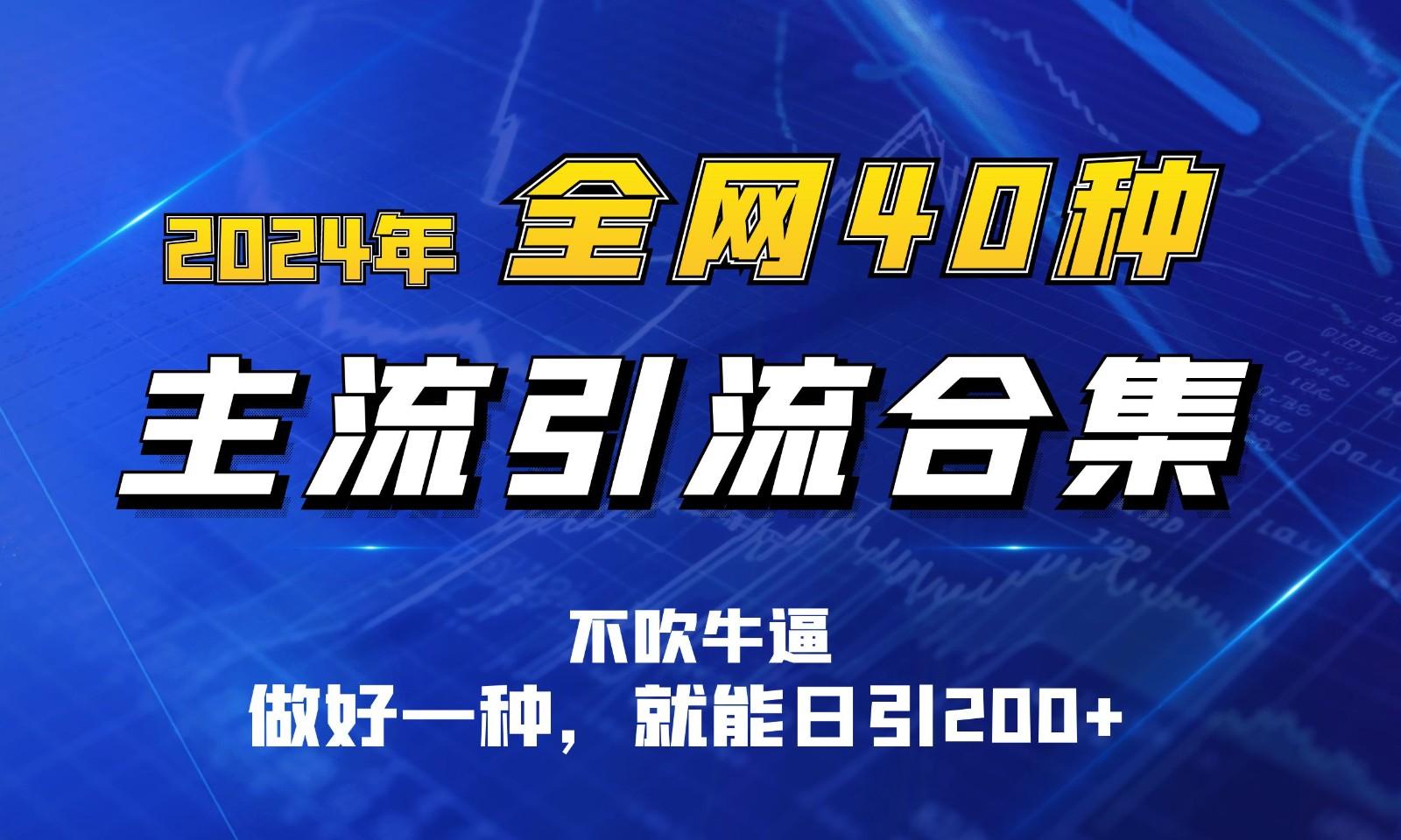 2024年全网40种暴力引流合计，做好一样就能日引100+-全知学堂