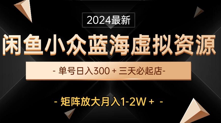 最新闲鱼小众蓝海虚拟资源，单号日入300＋，三天必起店，矩阵放大月入1-2W-全知学堂