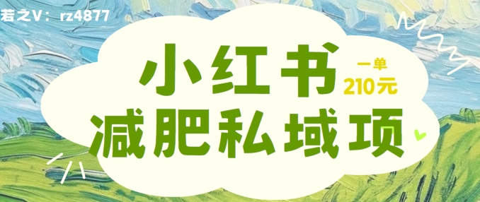 小红书减肥粉，私域变现项目，一单就达210元，小白也能轻松上手【揭秘】-全知学堂