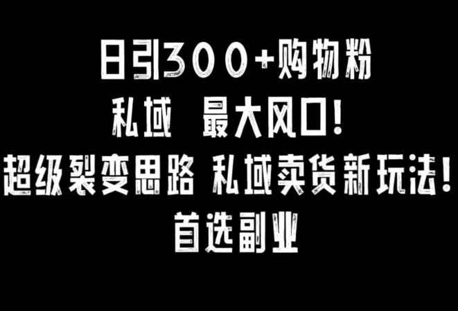 日引300+购物粉，超级裂变思路，私域卖货新玩法，小红书首选副业【揭秘】-全知学堂